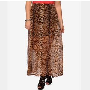 Bimo Women’s Maxi Skirt Sheer Animal Print Small